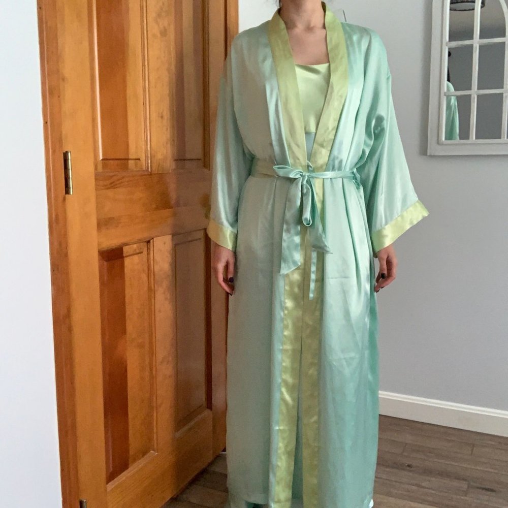 Vintage Talbots green robe + nightgown set